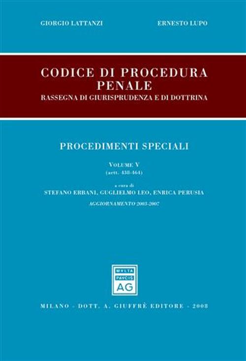 Codice di procedura penale. Volume 5