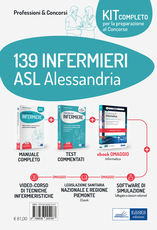 Kit concorso 139 Infermieri ASL Alessandria. Volumi per la preparazione completa alle prove concorsuali