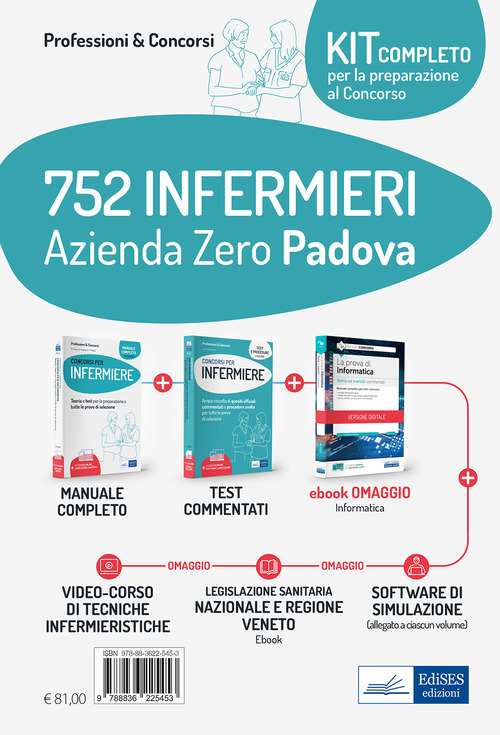 Kit concorso 752 Infermieri Azienda Zero Padova. Volumi per la preparazione completa al concorso