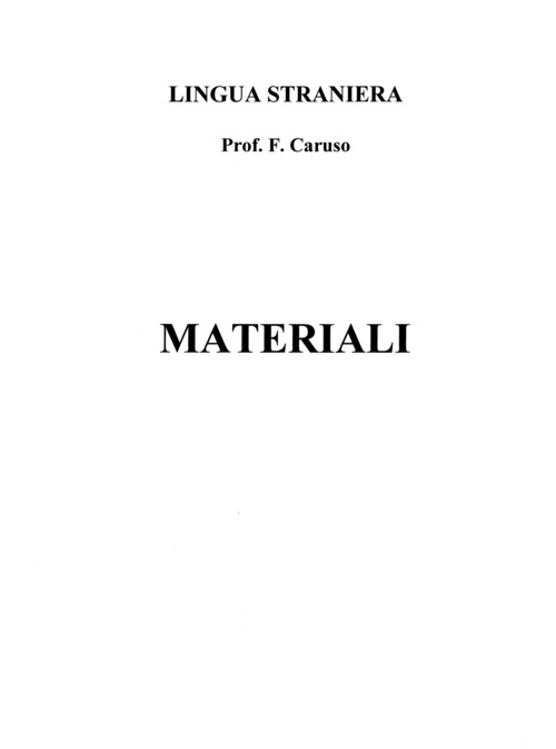 Lingua straniera. Materiali