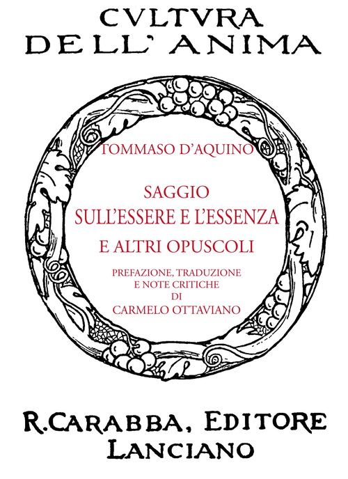 Saggio sull'essere e l'essenza e altri opuscoli