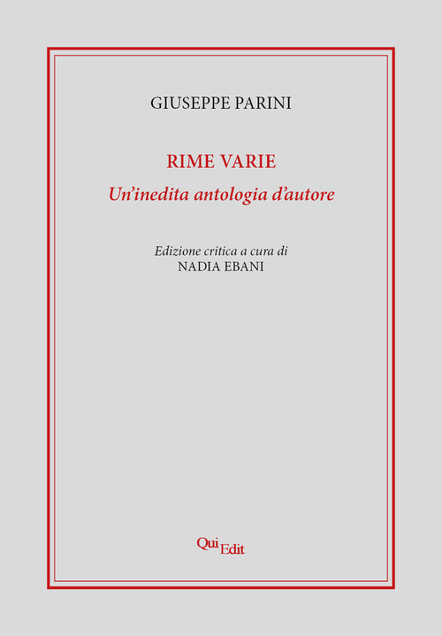 Rime varie. Un’inedita antologia d’autore