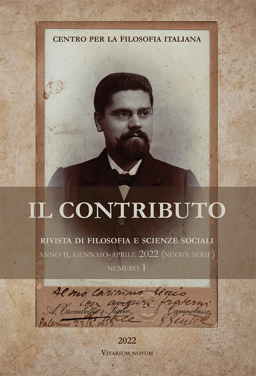 Il contributo. Rivista di filosofia e scienze sociali. Volume Vol. 1