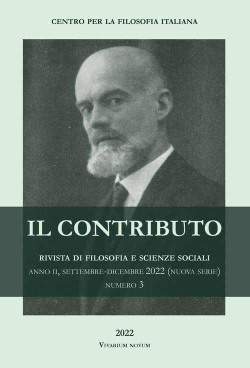 Il contributo. Rivista di filosofia e scienze sociali. Volume Vol. 3