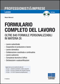 Copertina di: Formulario completo del lavoro. Con CD-ROM