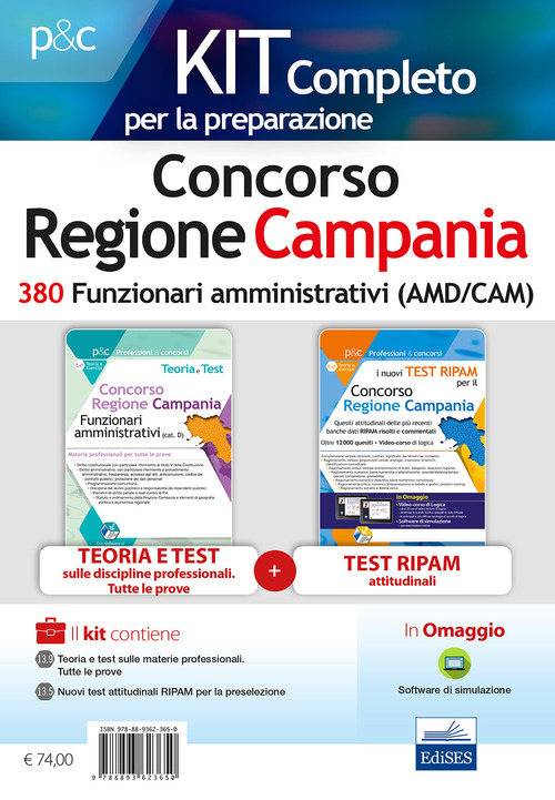 Concorso Regione Campania. Kit completo 380 funzionari amministrativi