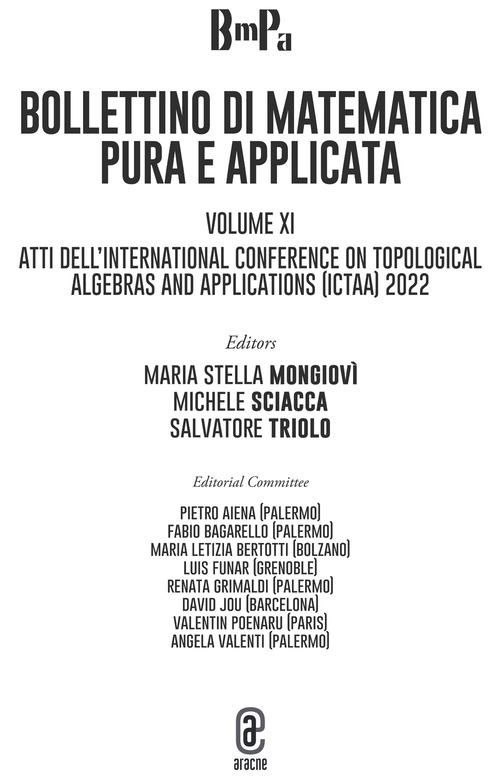 Bollettino di matematica pura e applicata. Volume Vol. 11