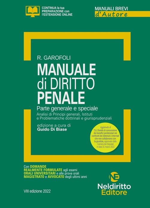 Manuale di diritto penale. Parte generale e speciale