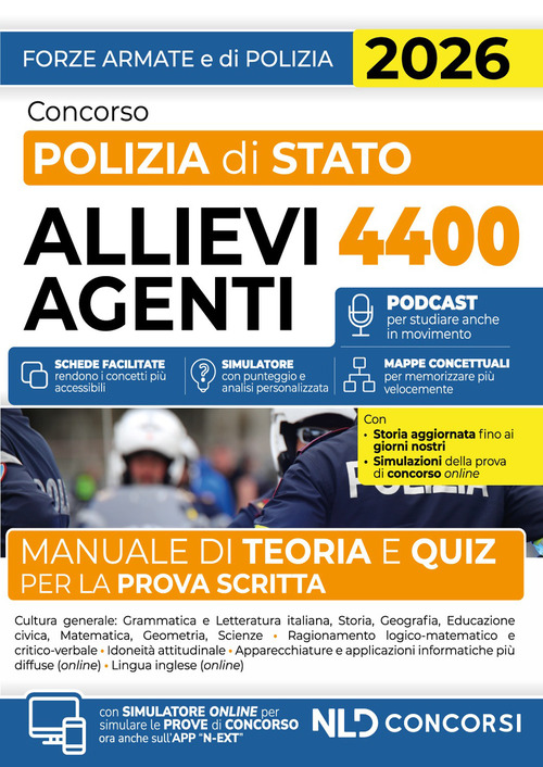 Concorso Polizia di Stato allievi agenti. Manuale di teoria e quiz per la prova scritta 2026