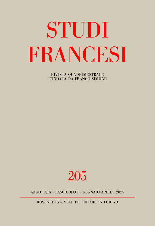 Studi francesi. Volume Vol. 205