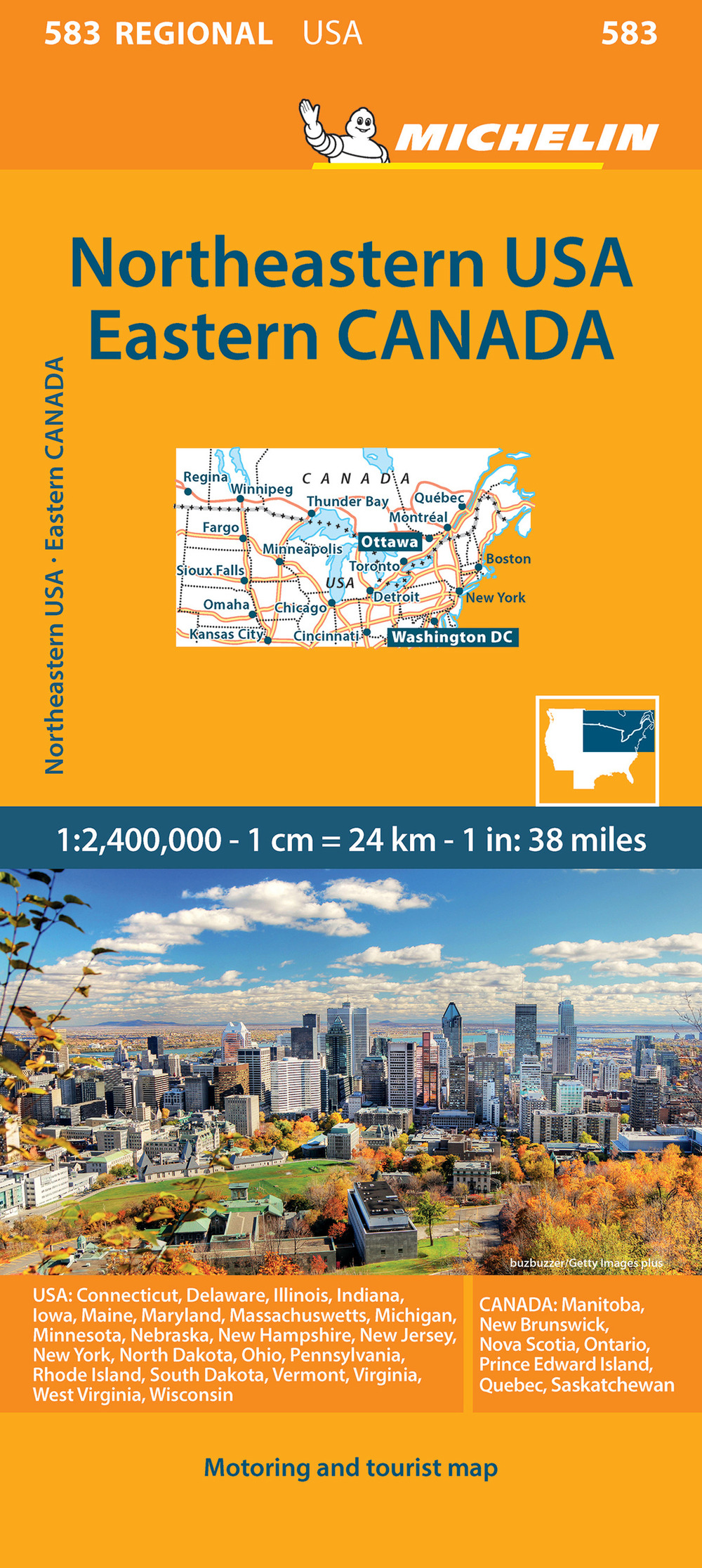 Northeastern USA Eastern Canada 1:2.400.000