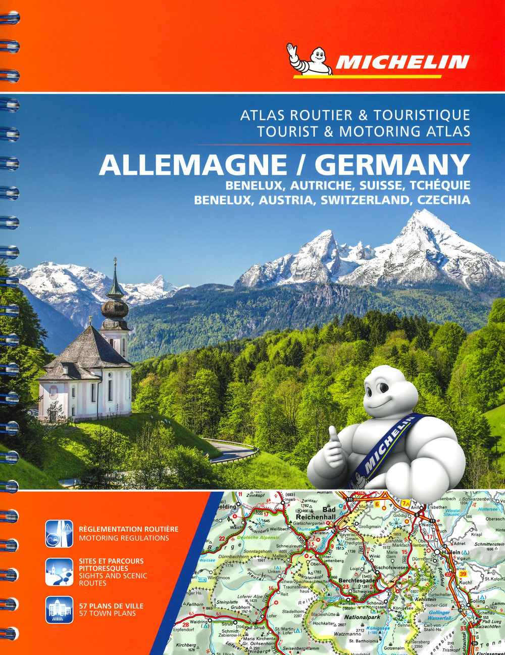 Germany. Benelux, Austria, Switzerland, Czech republic. Road atlas. Ediz. a spirale
