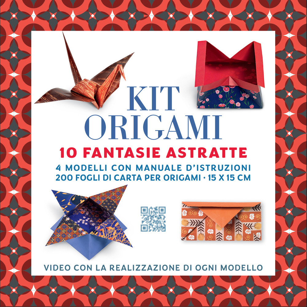 Kit origami. 10 fantasie astratte. Strappa e piega XXL. Ediz. a colori. Con QR per tutorial per realizzare 4 modelli. Con 200 fogli di carta origami