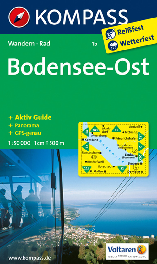 Carta escursionistica n. 1b. Bodensee Ost 1:50.000