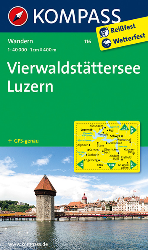 Carta escursionistica n. 116. Vierwaldstättersee, Luzern 1:40.000