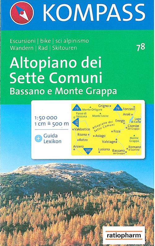 Carta escursionistica n. 78. Trentino, Veneto. Altopiano dei Sette Comuni 1:50.000