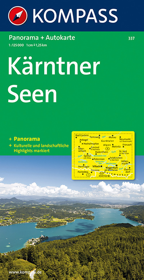 Carta stradale e panoramica n. 337. Laghi della Carinzia-Kämtner Seen 1:50.000. Ediz. bilingue