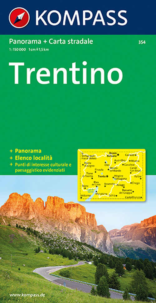 Carta stradale e panoramica n. 354. Trentino 1:50.000. Ediz. bilingue