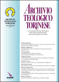Archivio teologico torinese (2006). Vol. 12