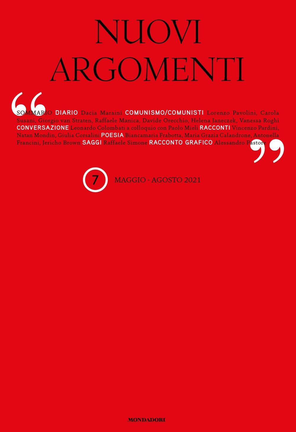 Nuovi argomenti (2021). Vol. 2: Maggio-Agosto