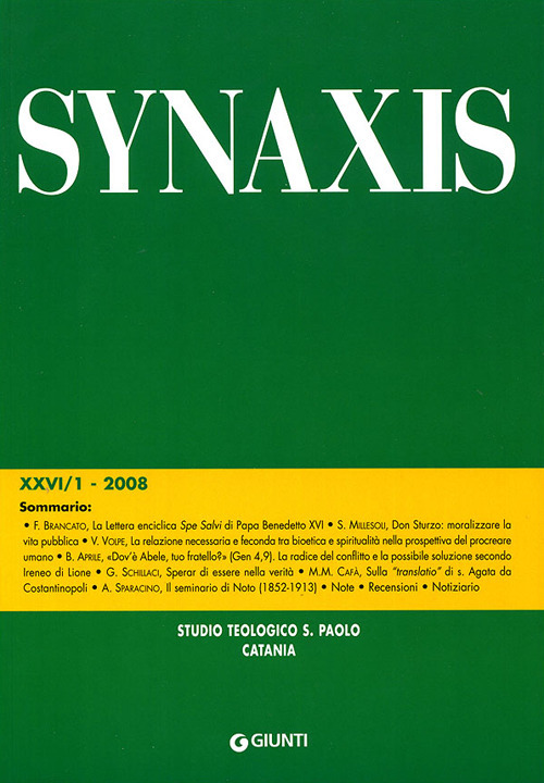 Quaderni di Synaxis. Vol. 26/1