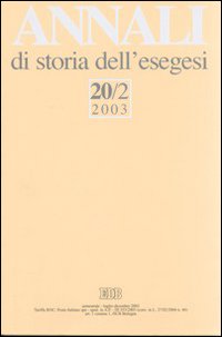 Annali di storia dell'esegesi (2003). Vol. 20/2