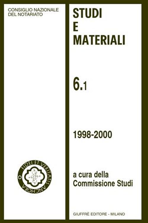 Studi e materiali. Vol. 6: 1998-2000