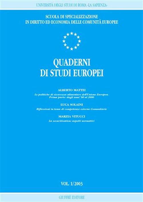 Quaderni di studi europei (2003). Vol. 1