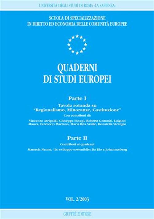 Quaderni di studi europei (2003). Vol. 2