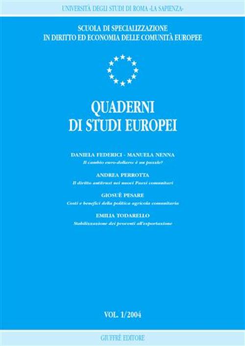 Quaderni di studi europei (2004). Vol. 1