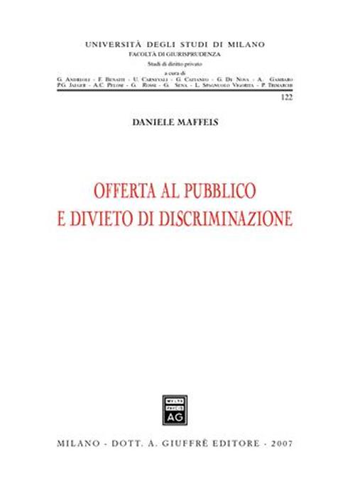 Offerta al pubblico e divieto di discriminazione