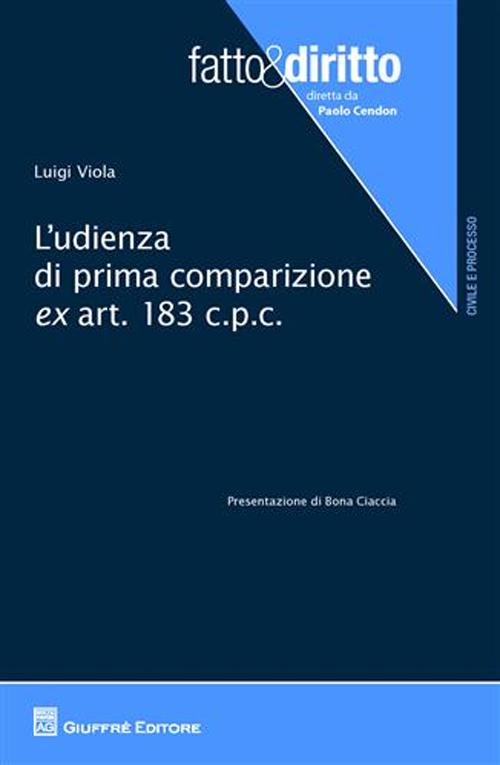 L'udienza di prima comparizione ex art.183 c.p.c.