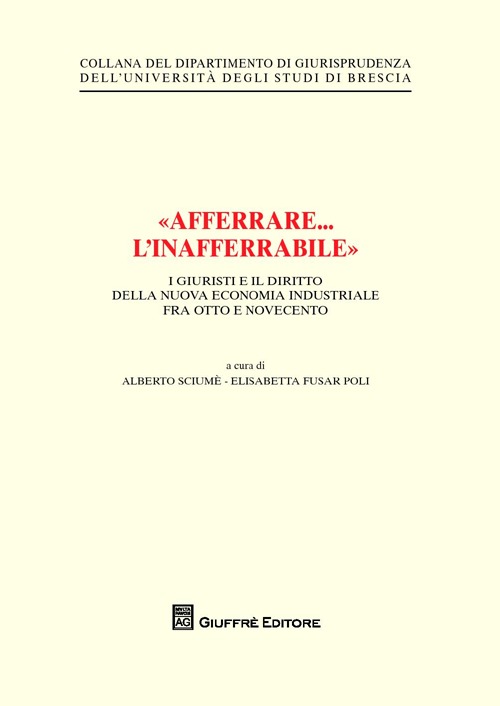 «Afferrare... l'inafferrabile». I giuristi e il diritto della nuova economia industriale fra Otto e Novecento