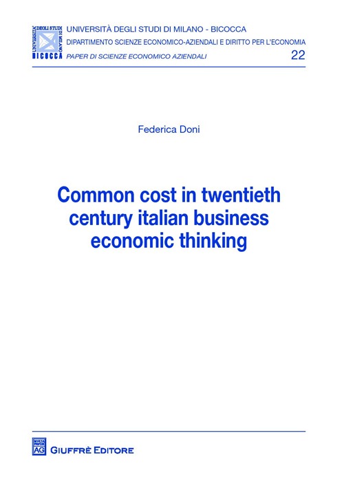 Common cost in twentieth century italian business economic thinking