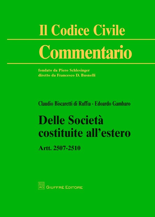 Delle società costituite all'estero. Artt. 2507-2510