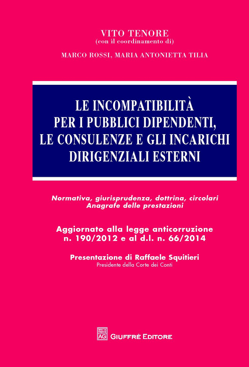 Le incompatibilità per i pubblici dipendenti, le consulenze e gli incarichi dirigenziali esterni