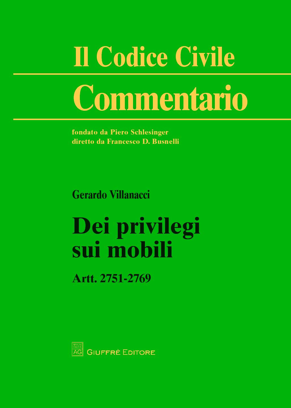 Dei privilegi sui mobili. Artt. 2751-2769