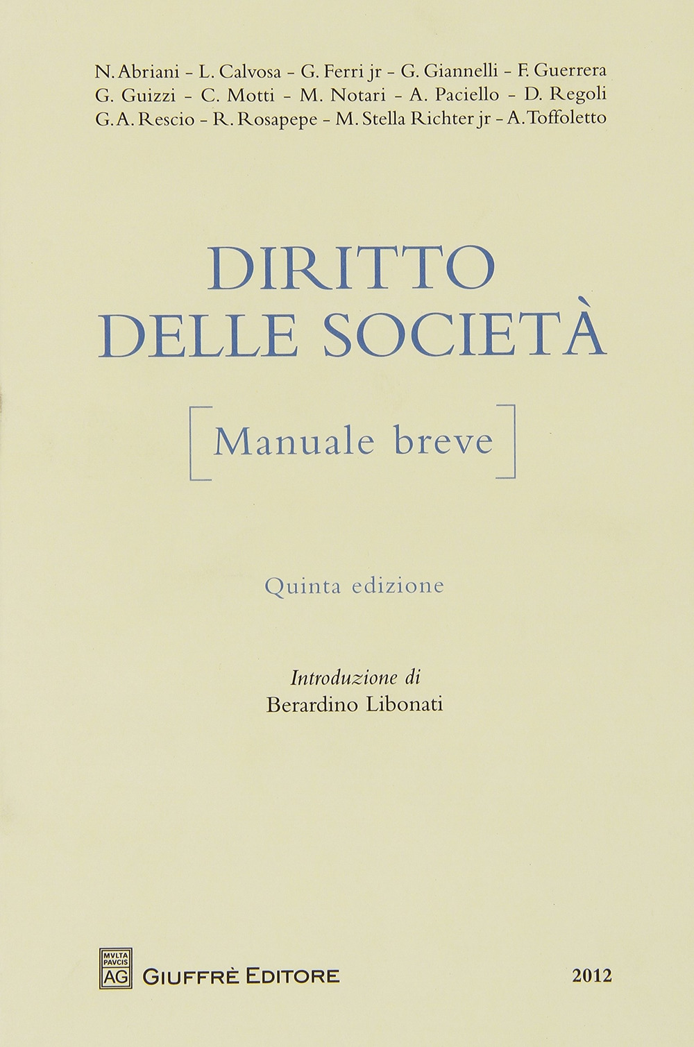 Diritto delle società. Manuale breve