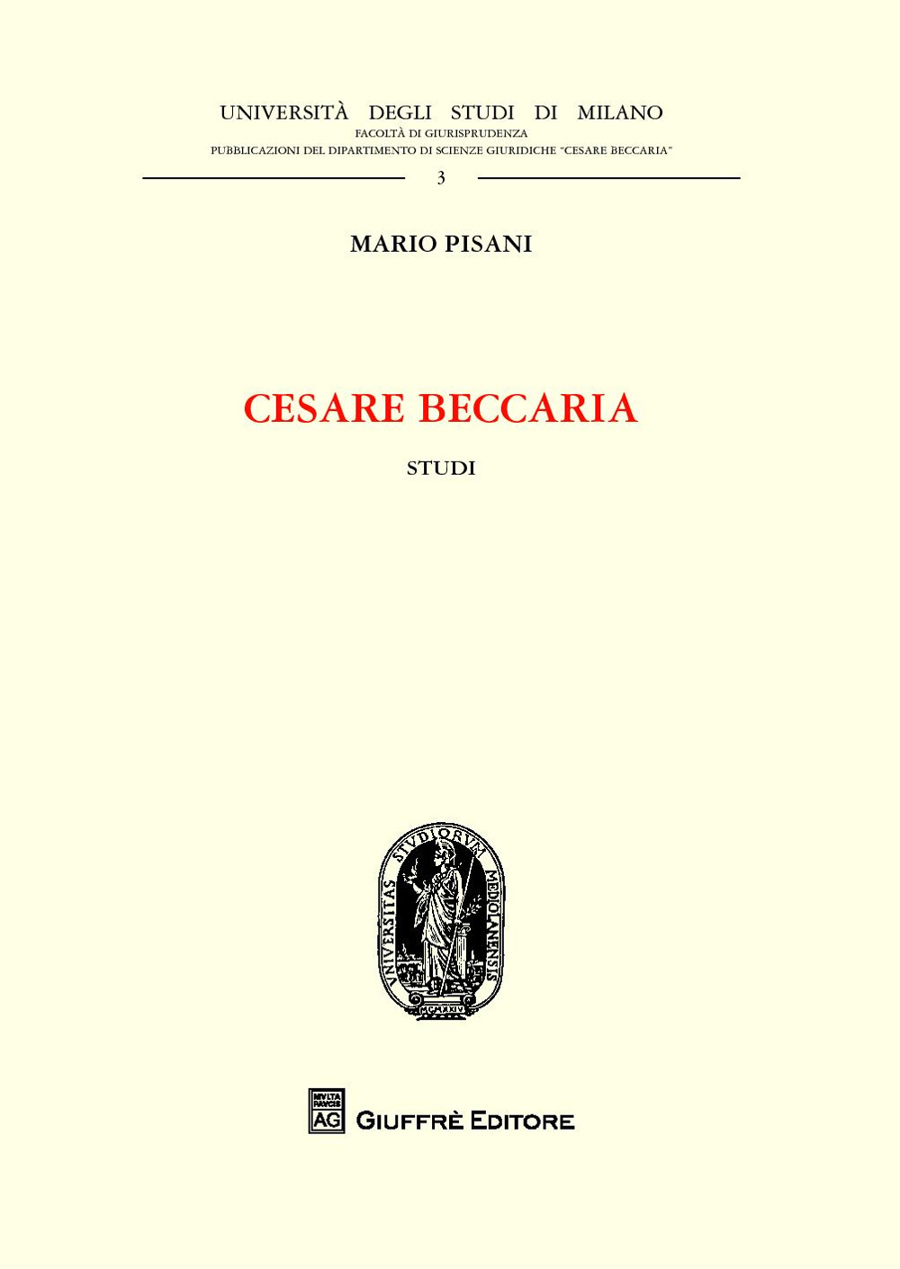 Cesare Beccaria. Studi