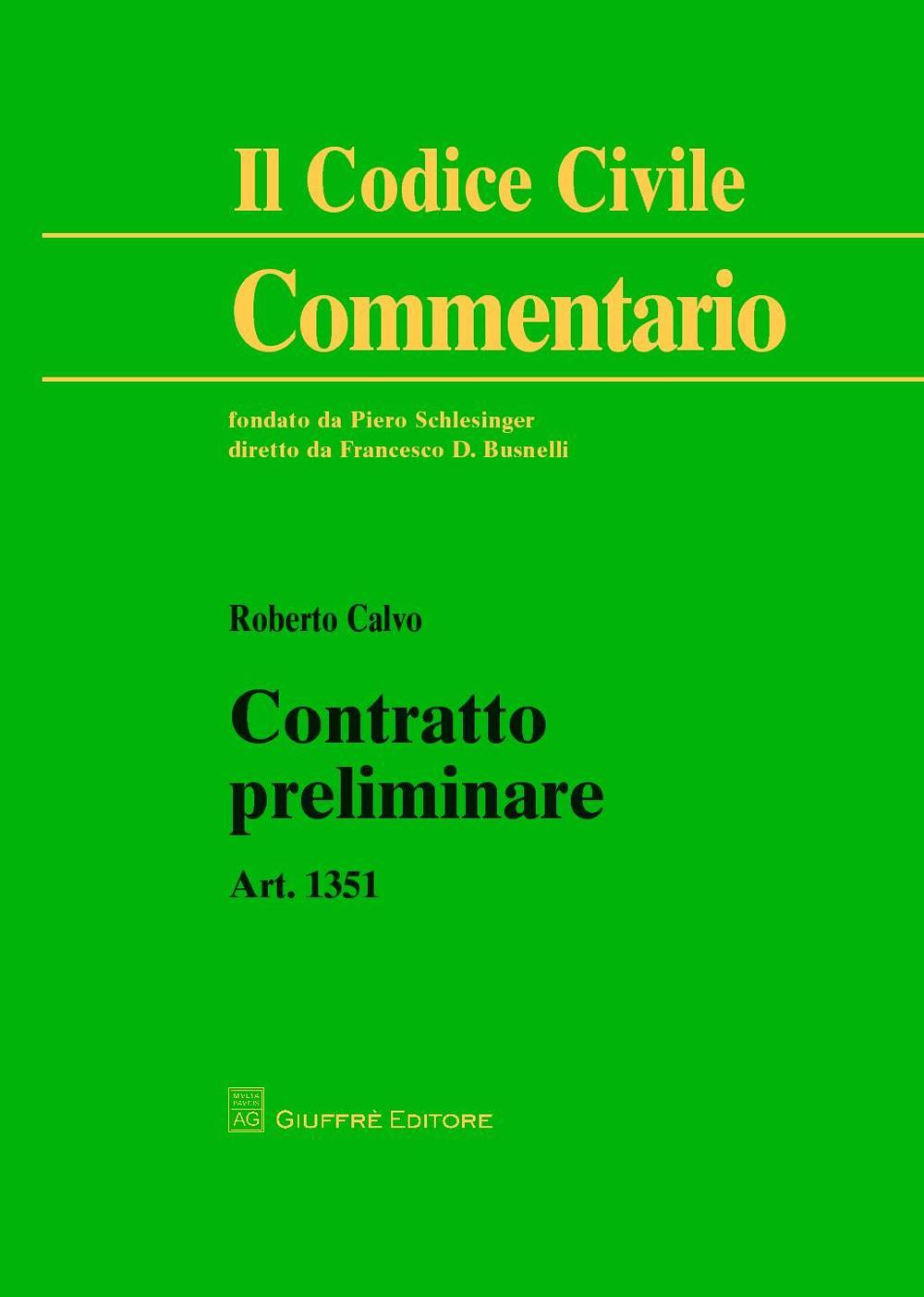 Contratto preliminare. Art. 1351