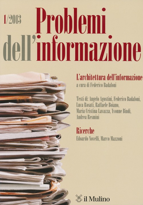 Problemi dell'informazione (2013). Vol. 1