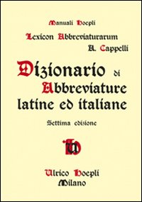 Dizionario di abbreviature latine ed italiane