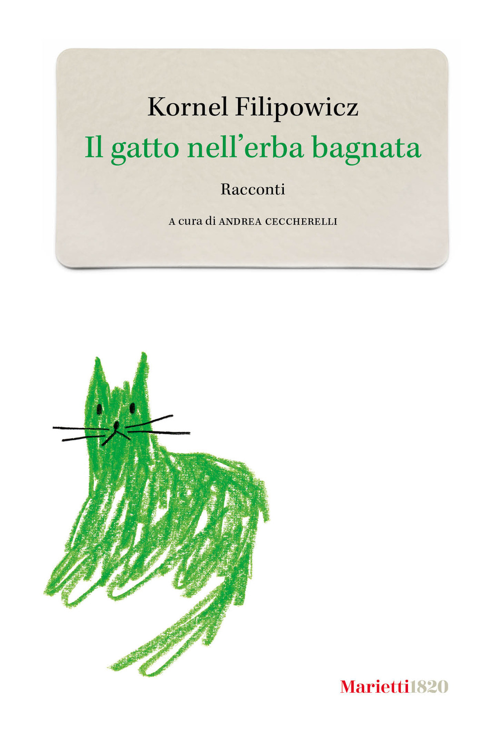 Il gatto nell'erba bagnata