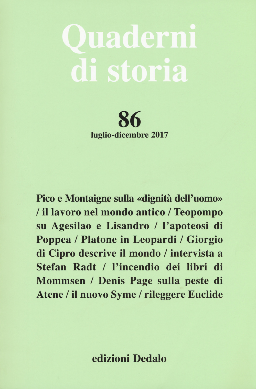 Quaderni di storia (2017). Vol. 86