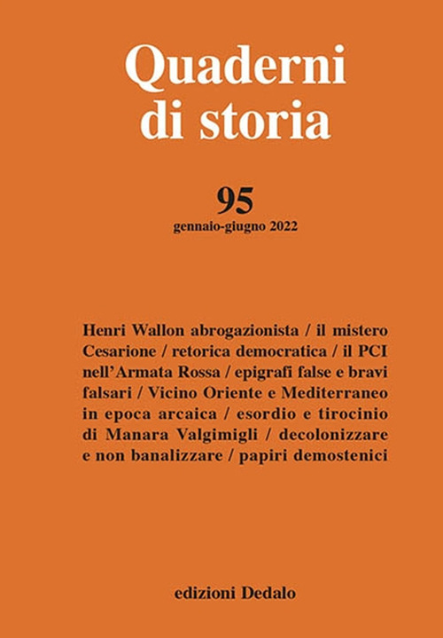 Quaderni di storia (2022). Vol. 95