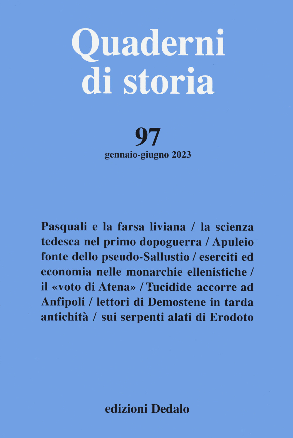 Quaderni di storia (2023). Vol. 97