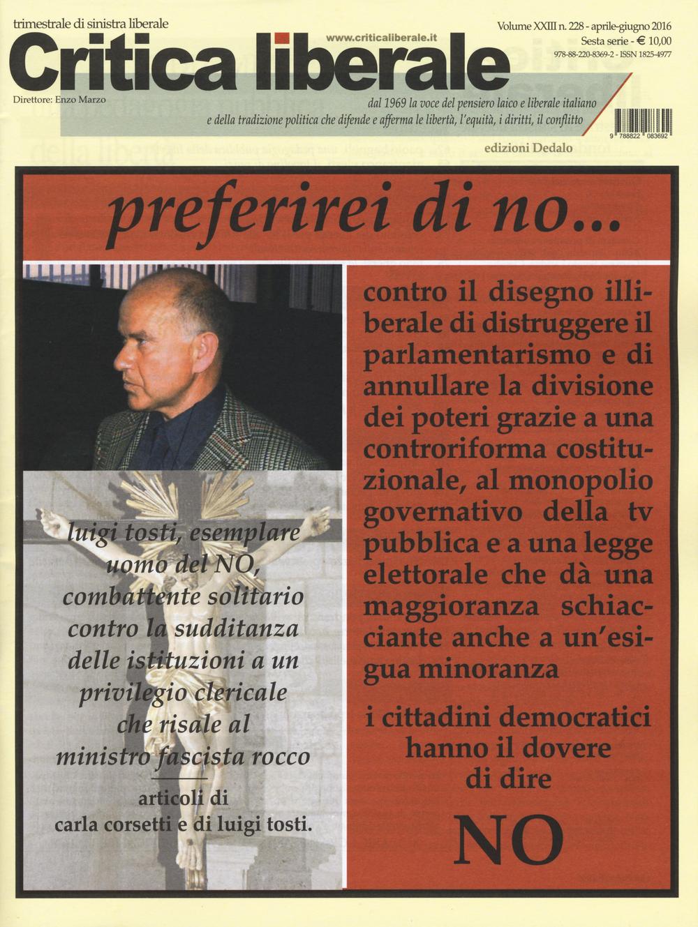 Critica liberale (2016). Vol. 228