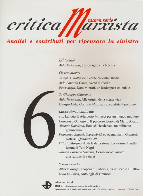 Critica marxista (2012). Vol. 6