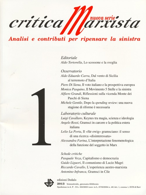 Critica marxista (2013). Vol. 1