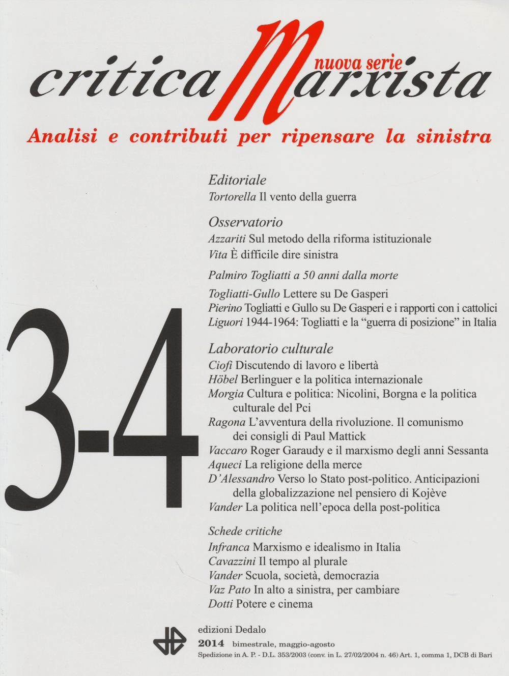 Critica marxista (2014) vol. 3-4